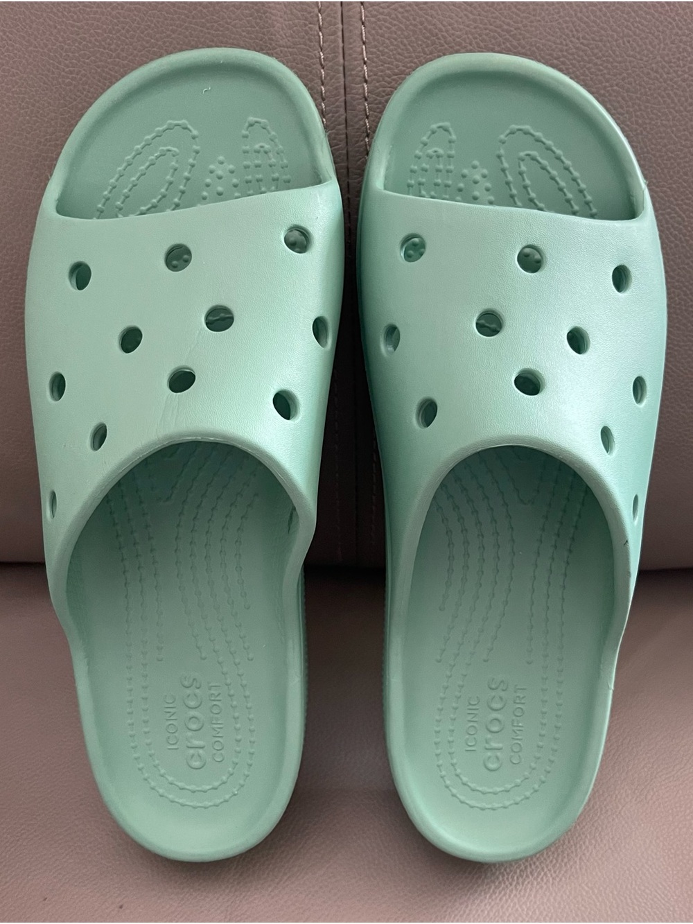 Crocs Classic Platform Slide Sandals Mint Green, Women's Size 7